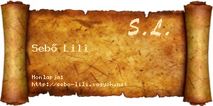Sebő Lili névjegykártya